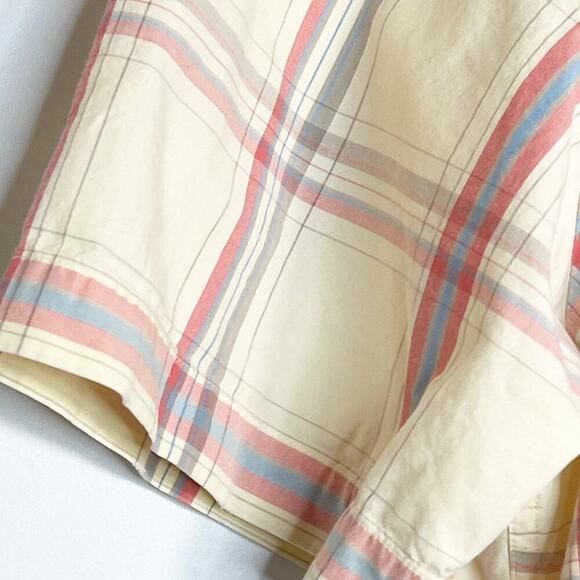 Abercrombie & Fitch Men Muscle Short Sleeve Button-up Shirt Yellow Pink Blue - Picture 3 of 8